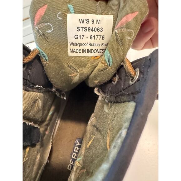 Sperry Saltwater Quilted Duck Boots Women's Size 9M Waterproof Rubber Black/Gray - Picture 10 of 10